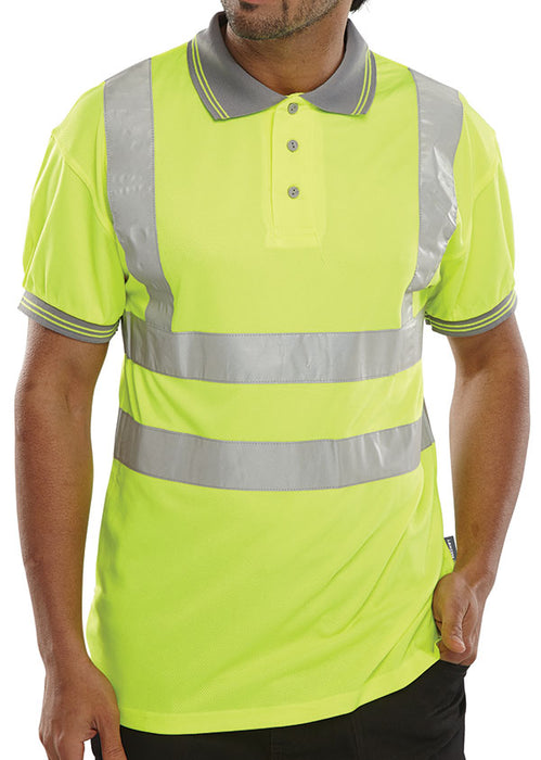 Hi-Vis Short Sleeve Polo Shirt - Orange and Yellow