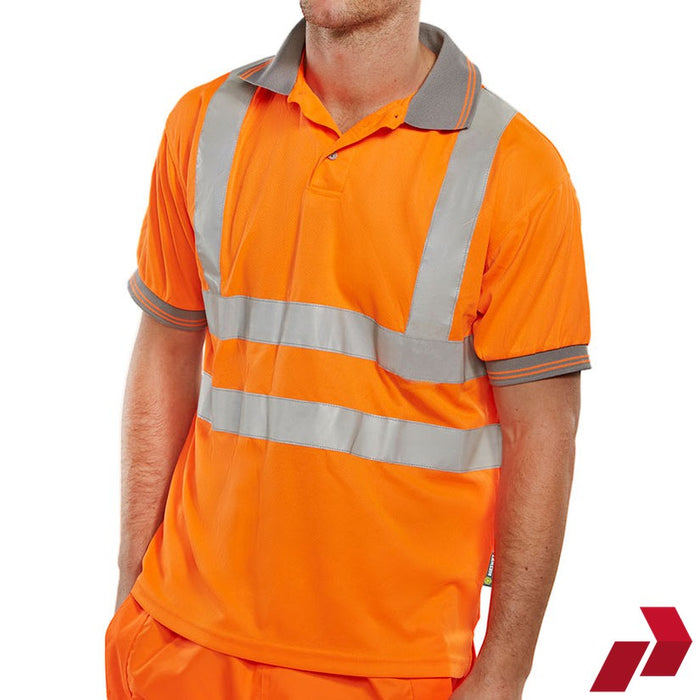 Hi-Vis Short Sleeve Polo Shirt - Orange and Yellow