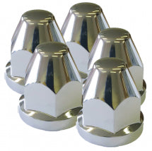 27MM CHROME COATED PLASTIC WHEEL NUT COVERS (PKT 10) - Bison Parts