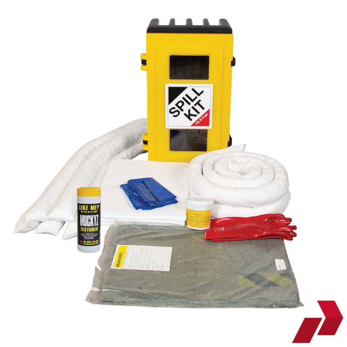 80L Oil & Fuel Spill Kit with Hinged Door Box