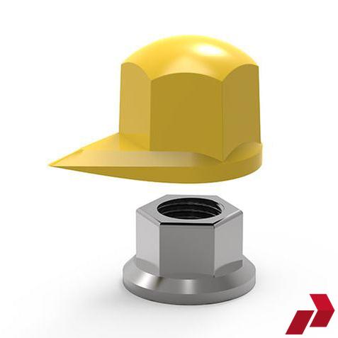 Solid Yellow Short Reach Dustite Wheel Nut Indicator (32-41mm)