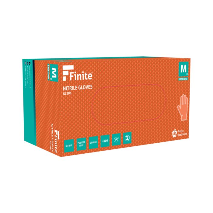 Polyco Finite Orange Heavy Duty Nitrile Gloves (10.5g)