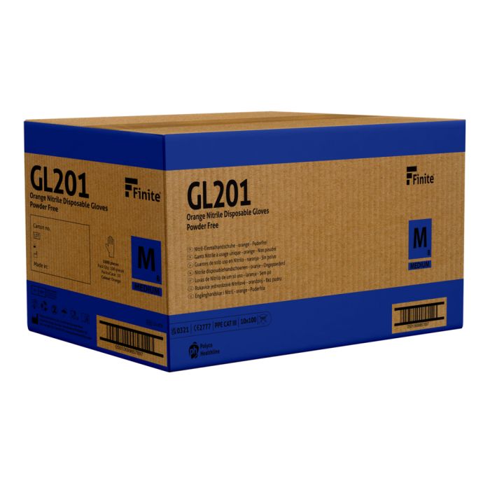 Polyco Finite Orange Heavy Duty Nitrile Gloves (10.5g)
