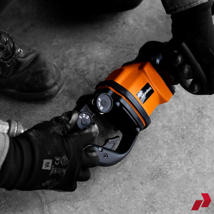 Impulse air impact wrench with socket fitted to a truck wheel hub