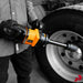 Impulse air impact wrench beside a case of impact sockets