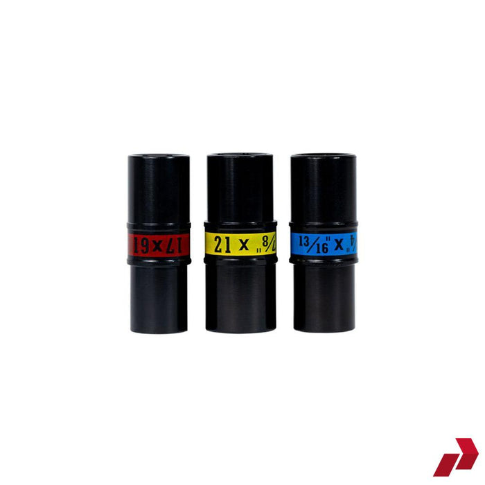 Impulse flip sockets in black, size-coded bands