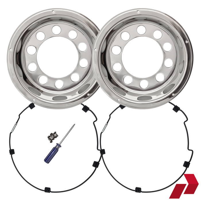 22.5" Stainless Steel Open Centre Scandinavian Style Rear Wheel Liners (Pair)