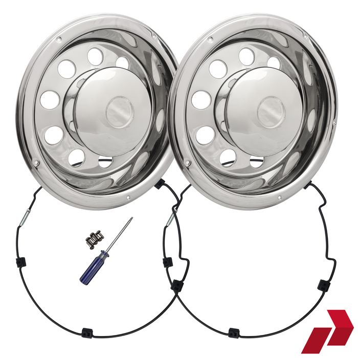 22.5" Stainless Steel Deep Scandinavian Style Rear Wheel Liners (Pair)