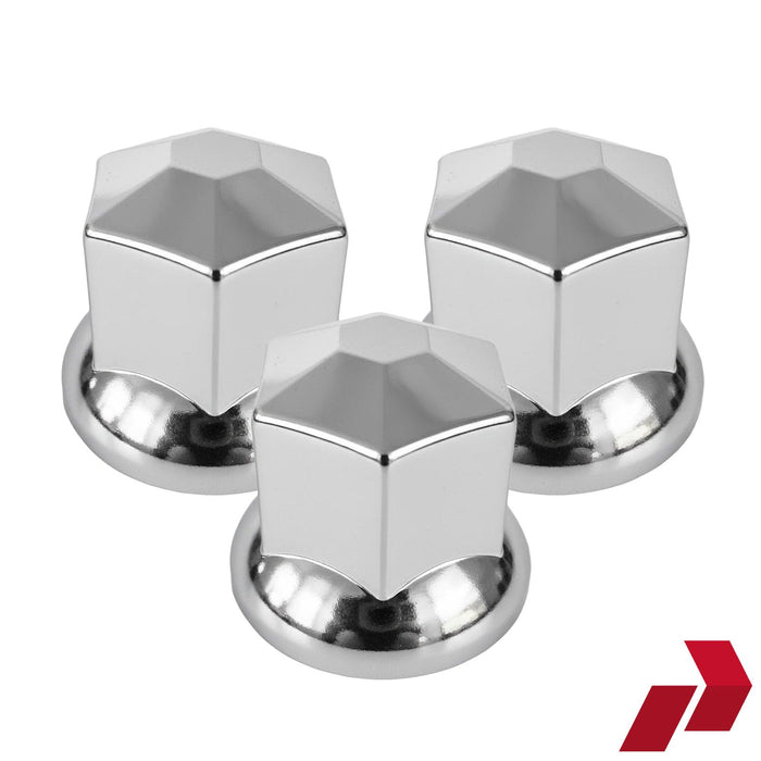 Chrome ABS Plastic Nut Caps for Alloy Wheels (33mm)