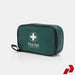 Green first aid kit with a white cross symbol on a light gray background