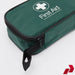Green first aid kit with a visible brand logo on a white background