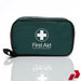 Green first aid kit with a white cross symbol on a white background