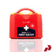 Red first aid kit with 'Blue Dot' branding on a white background