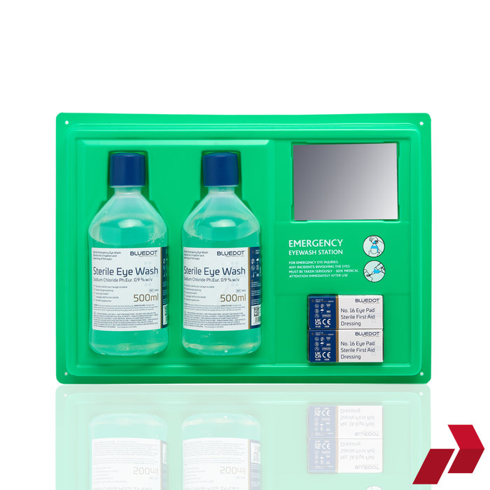 Eye Wash Station with 2x 500ml Eye Wash Bottles