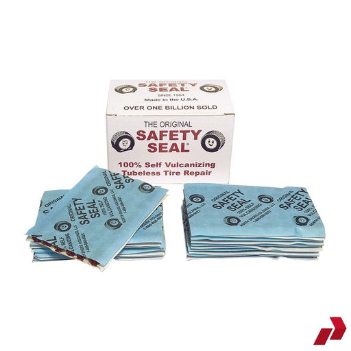 Safety Seal box with individually wrapped tyre repair strip packets