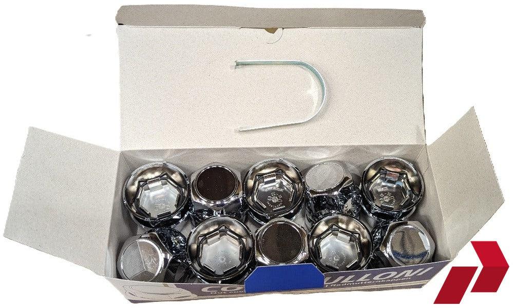 Ruspa Multi Fit Chrome Nut Caps 32/33mm for Alloy & Steel Wheels (Pack of 20)