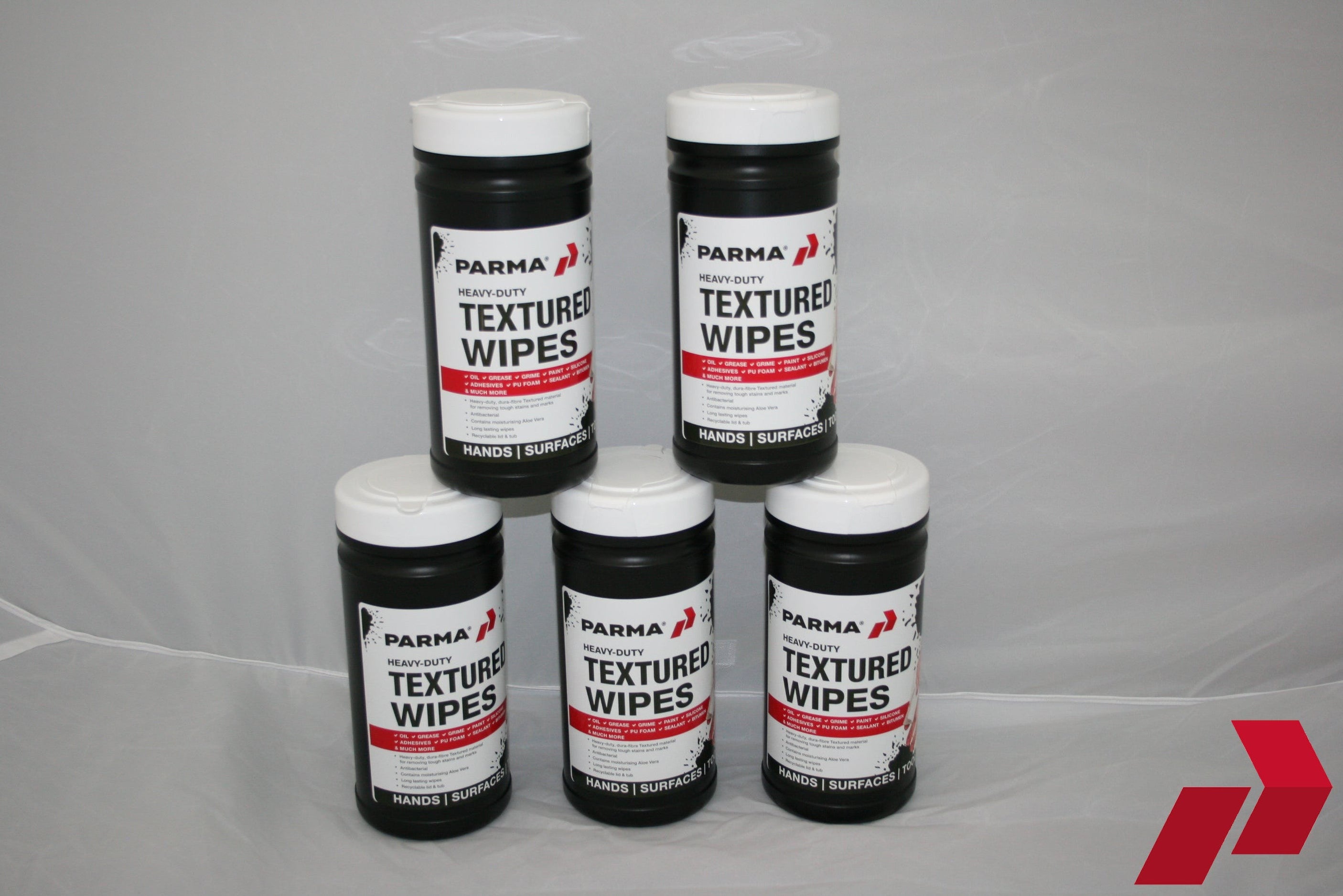 Tub of 100 Heavy Duty Textured Wipes — Parma Group