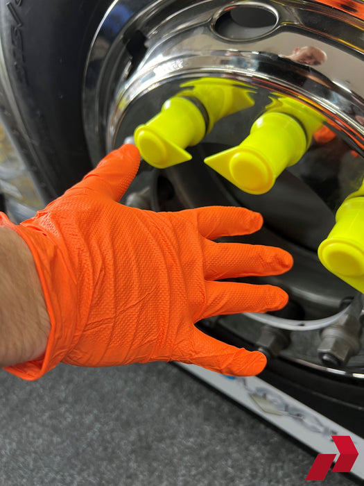 Ultra Heavy Duty Textured Orange Nitrile Gloves