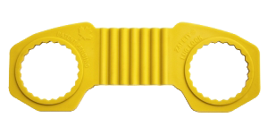 A yellow zafety on its side