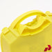 Yellow plastic tool case with a handle on a white background