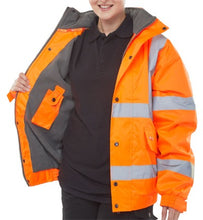 Load image into Gallery viewer, Hi-Vis Fleece Lined Bomber Jackets
